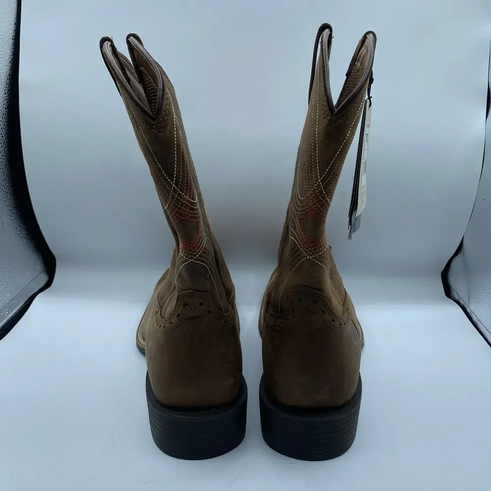Ariat Boots Men 13 EE ATS Brown Western Performance Broad Square Toe Cowboy Tag